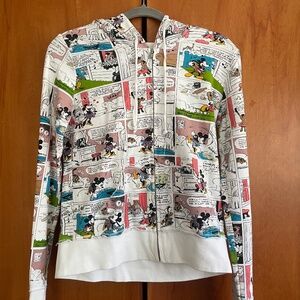 Disney Mickey and Minnie comic strip zip up hoodie